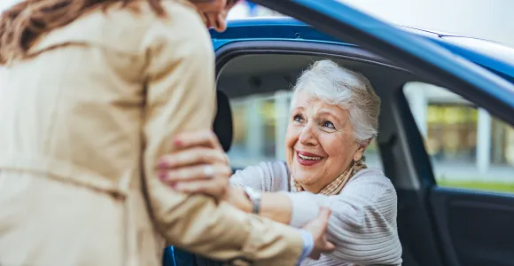 Personne accompagnée en voiture