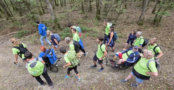 Vue du dessus - Traversée de la Wallonie en joëlette