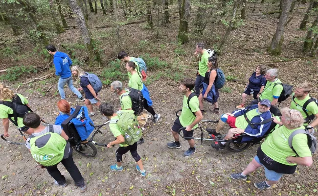 Vue du dessus - Traversée de la Wallonie en joëlette