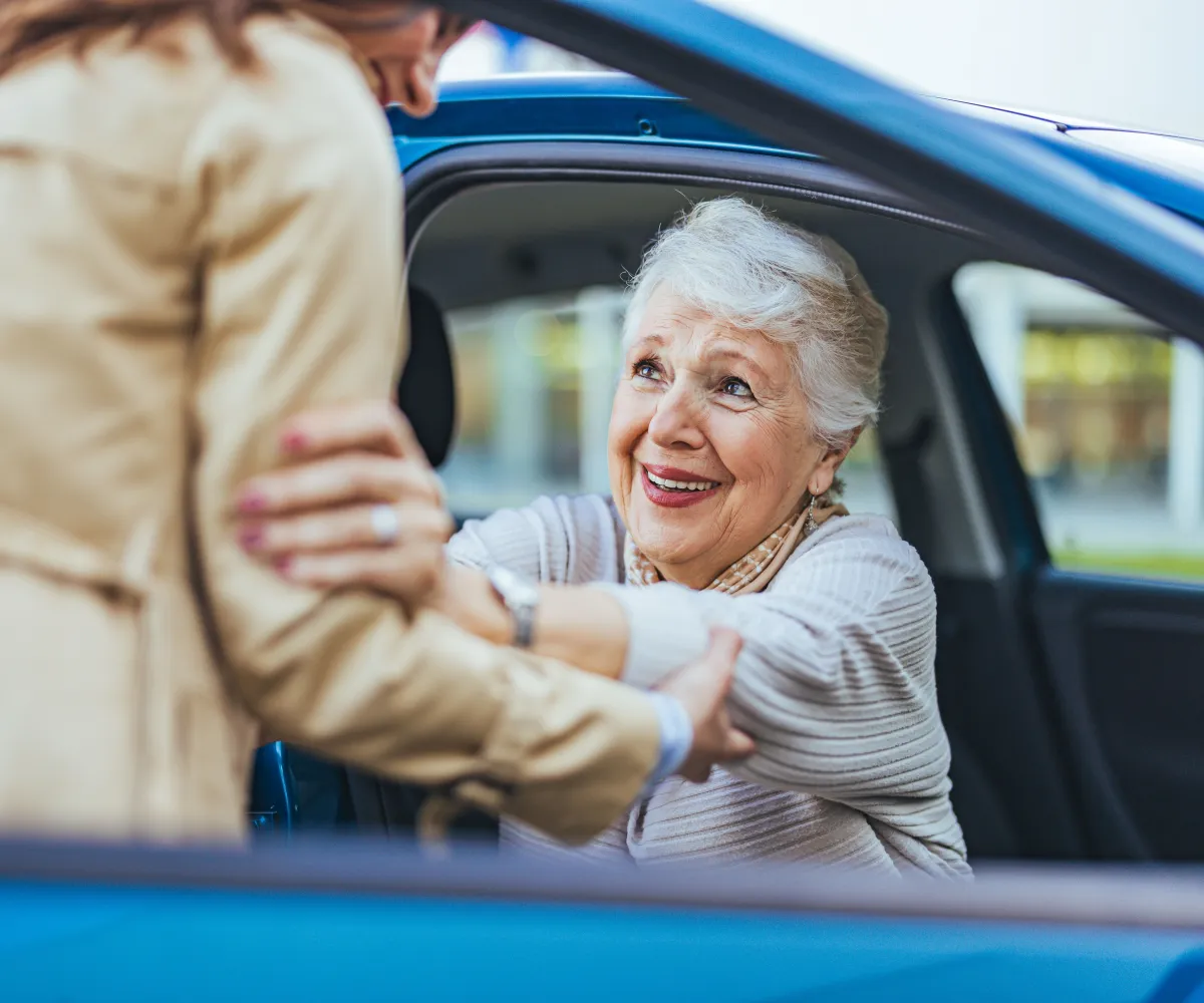 Personne accompagnée en voiture